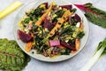 Stewed vegetables and swiss chard