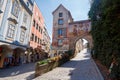 Steyr, Austria - July 19, 2018: Colorful buildings in Steyer city center