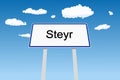 Steyr city sign in Austria