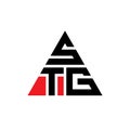 STG triangle letter logo design with triangle shape. STG triangle logo design monogram. STG triangle vector logo template with red Royalty Free Stock Photo
