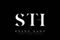 STH abstract letter logo design Royalty Free Stock Photo
