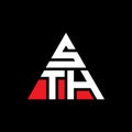 STH triangle letter logo design with triangle shape. STH triangle logo design monogram. STH triangle vector logo template with red Royalty Free Stock Photo