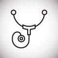 Sthetoscope line icon on background for graphic and web design. Simple vector sign. Internet concept symbol for website