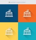 SThin thin line icons set of banking&finance and money, modern simple style