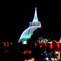 Sthupa Beautiful lightning night at wesak poya day