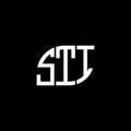 STI letter logo design on black background. STI creative initials letter logo concept. STI letter design.STI letter logo design on