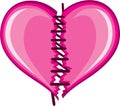 Stiched Broken Heart vector Royalty Free Stock Photo