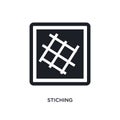 stiching isolated icon. simple element illustration from sew concept icons. stiching editable logo sign symbol design on white