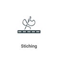 Stiching vector icon on white background. Flat vector stiching icon symbol sign from modern sew collection for mobile concept and