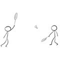 Stick Badminton cape game play icon vector