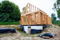 Stick built home under construction Royalty Free Stock Photo