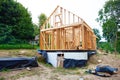 Stick built home under construction Royalty Free Stock Photo