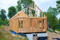 Stick built home under construction Royalty Free Stock Photo