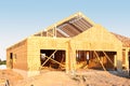 A stick built home under construction