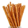 Stick cracker, pretzel, isolated on white Royalty Free Stock Photo