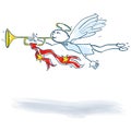 Stick Figure angel with a trumpet Royalty Free Stock Photo