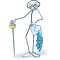 Stick figure as a musketeer with a epee