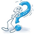 Stick figure with a big question mark Royalty Free Stock Photo