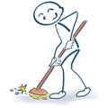 Stick figure with a broom