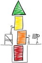 Stick figure build tower