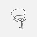 Stick figure businessman`s polite bow