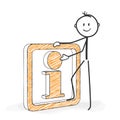 Stick Figure Cartoon - Stickman with an Information Icon. Royalty Free Stock Photo