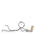 Stick Figure Cartoon - Stickman Surfs the Internet.