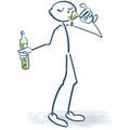 Stick figure costing a white wine Royalty Free Stock Photo