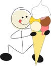 Stick figure with delicious Ice-cream