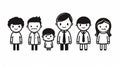 Stick Figure Family Roles: Richard, Mother-to-be, Mia, William, Olivia, Jack, Charlotte, Ethan