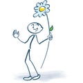 Stick figure with a flower lolly