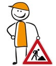 Stick figure with hardhat