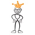 Stick figure king with glasses