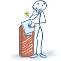 Stick figure at the lectern