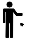 Stick figure littering