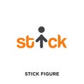 stick figure logo isolated on white background for your web, mob