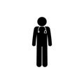 man icon, people pictogram isolated, doctor illustration