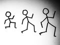 Stick figure. Man people various running position. Illustrations. Royalty Free Stock Photo