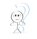 Stick figure man with question mark Royalty Free Stock Photo