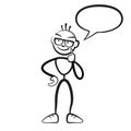 Stick figure man reflection speech bubble Persona Royalty Free Stock Photo