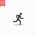 Stick Figure A Man Running Silhouette Icon Simple Flat Style Vector Illustration On Transparent Background