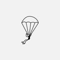 Stick figure parachutist