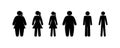 Stick figure people icons, physique of man, illustration of man and woman 