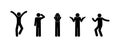 Stick figure people, various poses of a person