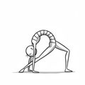 Simple Stick Figure Demonstrating Yoga Pose with Detailed Archin Royalty Free Stock Photo