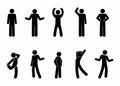 Stick figure positions set man