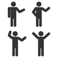 Stick figure positions set vector