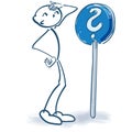 Stick figure with question mark Royalty Free Stock Photo