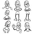 Stick figure series emotions - joy and anger set Royalty Free Stock Photo