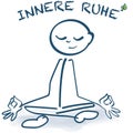 Stick figure sitting cross-legged and inner peace